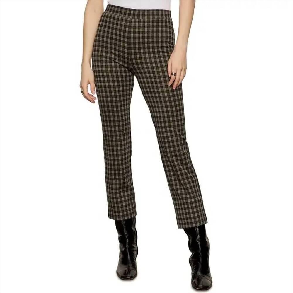 NEW SANCTUARY carnaby metallic plaid crop pants - plus in brown